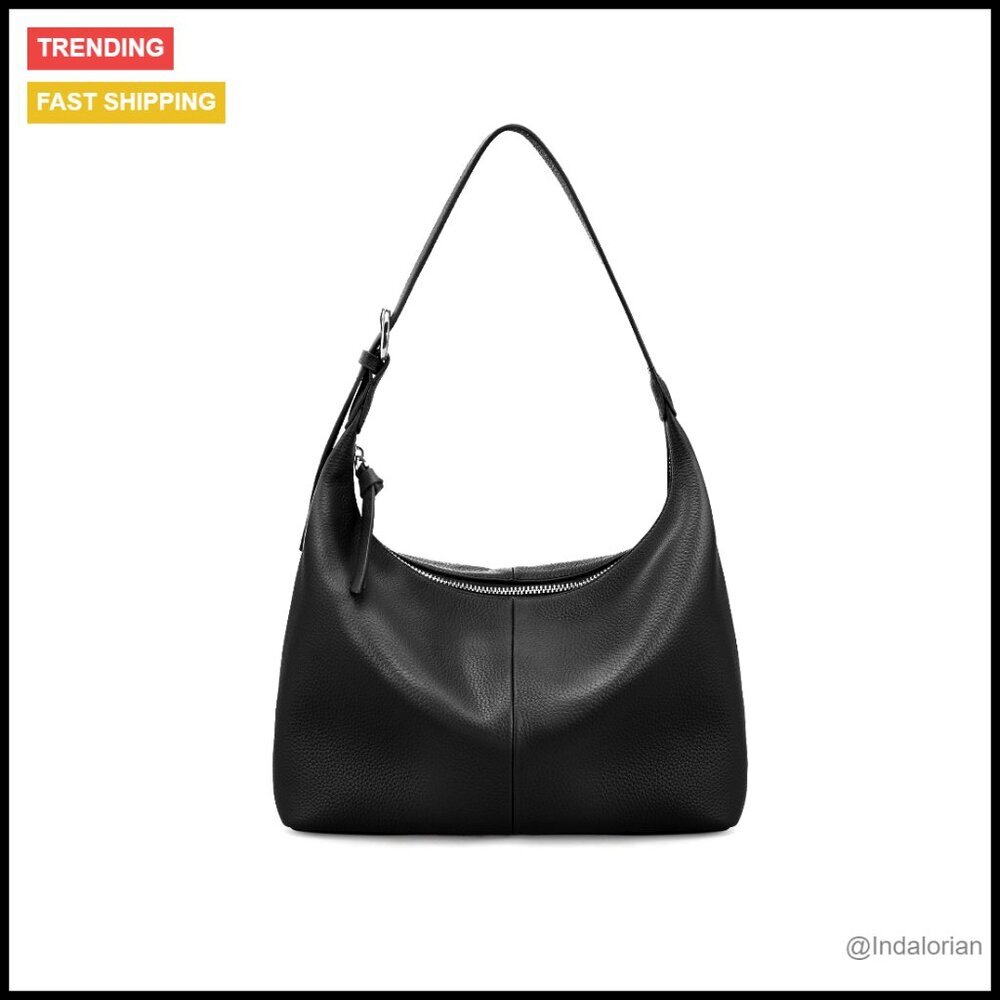 Genuine Leather Slouchy Hobo Bag Ultra Lightweight Shoulder Satchel Purse